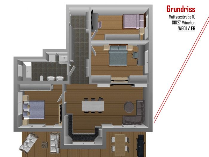 4 Zimmer-Garten-Wohnung - München - ca. 118 qm